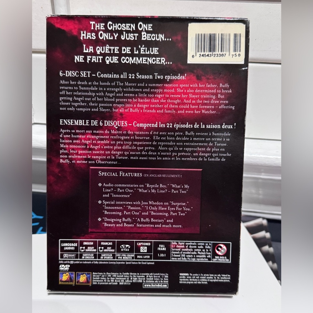 🩸✨ Buffy the Vampire Slayer – Season Two (DVD) High School Drama Meets Demons - Picture 2 of 16